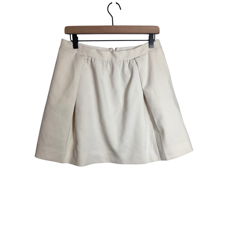 J.Crew Ivory Pleated A-Line Mini Skirt Size 6 Off White 41460 SP13 Womens
